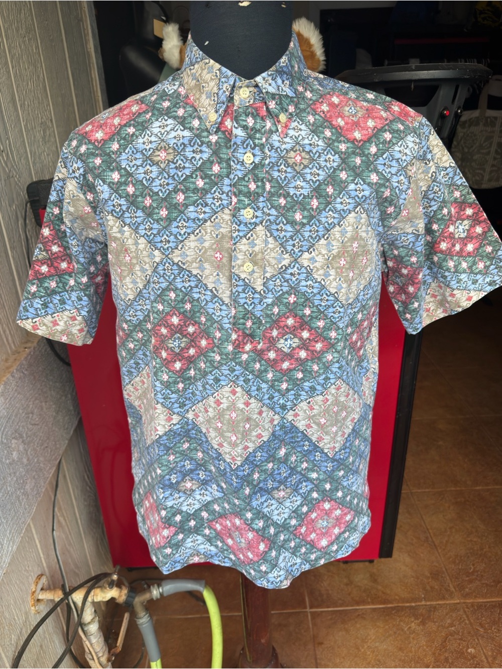 PreOwned Reyn Spooner Classic Multicolored Hawaiian Print Pullover Men's Medium